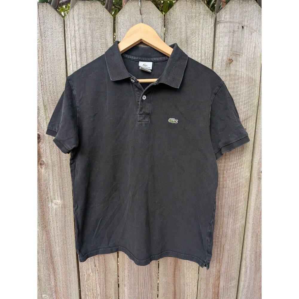 Lacoste Polo Shirt Black Size 6 XL Classic Fit 100% Cotton Pique 5191L